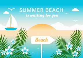 Free Flat Summer Beach Vector de fondo