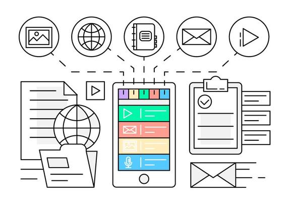 Linear Mobile Application Illustration