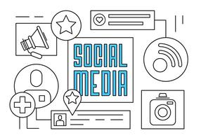 Free Linear Social Media Vector Illustration