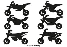 Iconos de la motocicleta del motocrós del vector