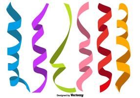 Vector Colorful Party Streamers Set