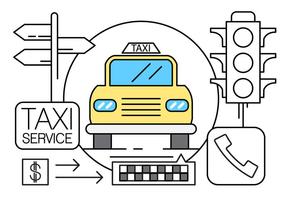 Iconos de Taxi Lineales Gratuitos vector