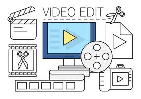 Iconos de edición de vídeo gratis vector