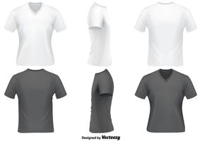 Vector Set Of V Neck T Shirts Template