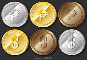 Monedas Peso Vector Set