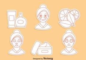 Skincare Dermatology Line Icons Vector