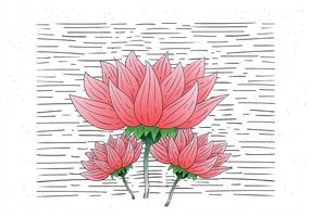 Free Hand Drawn Vector Flower Illustration