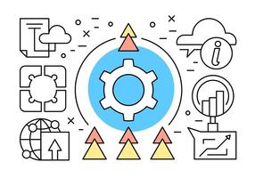 Linear Business Icons vector