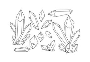 Free Crystals Shape Line Vector