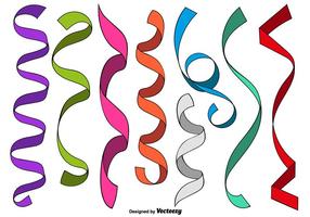 Vector Set Of Flat Style Curly Serpentine