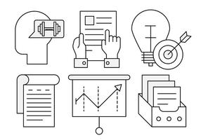 Iconos de crecimiento lineal de negocios vector