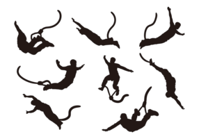 Bungee Jumping Silhouettes Vector