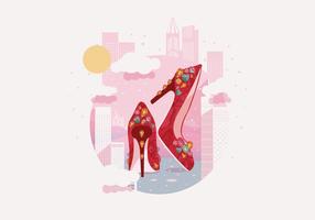 Gem Studded Luxurious Ruby Slippers Vector