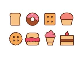 Iconos de comida dulce vector
