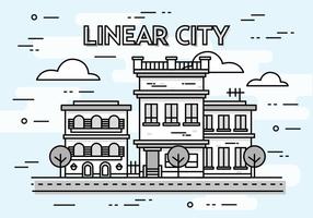 Fondo linear libre del vector del paisaje urbano
