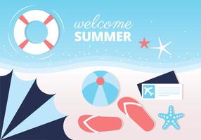 Summer Beach Vector Background