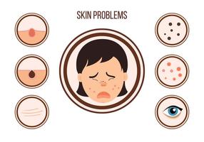 Female With Skin Problems Vector 