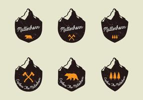 Matterhorn Handdrawn Badges vector