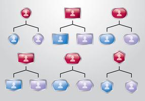 Organization Chart With Button vector