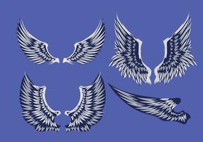 Abstract Vector Illustration Wings Set