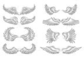 Set Of Angel Wings Icons vector