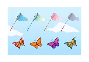 Free Butterfly Net Vector Set