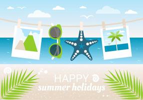 Happy Summer Time on Beach Illustration 2490341 Vector Art at Vecteezy