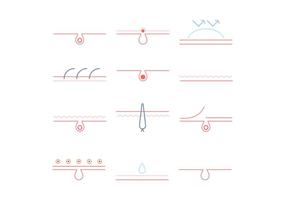 Set Of Outlined Dermatology Icons
