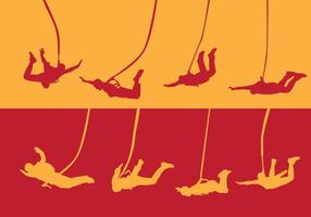 Bungee Jumper Silhouettes vector