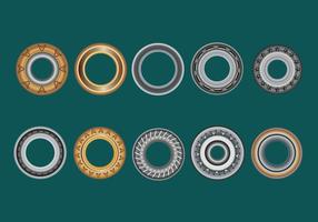 Set Eyelets, Flat Washer and Grommets on an Green Background vector