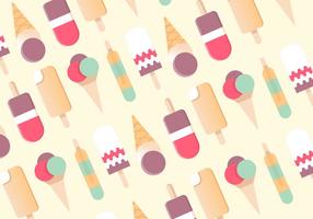 Free Flat Design Vector Ice Cream Pattern Background