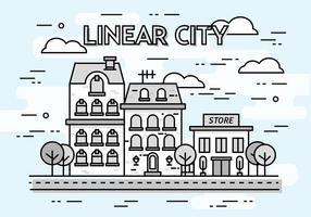 Fondo linear libre del vector del paisaje urbano