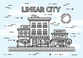 Fondo linear libre del vector del paisaje urbano