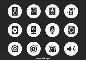 Black Speaker Silhouette Vector Icons