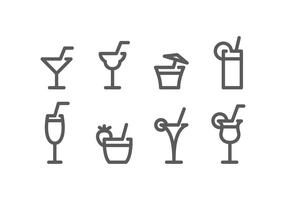 Mocktail Line Icon Free Vector