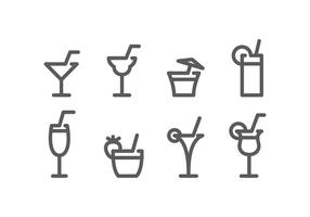 Mocktail Line Icon Free Vector