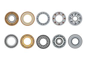 Set Eyelets, Flat Washer and Grommets on an Isolated White Background vector