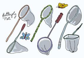 Butterfly Net Collection Hand Drawn vector Illustration