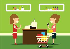 Shopping Illustrations In The Mall vector