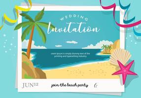 Beach Party Wedding Invitation Vector