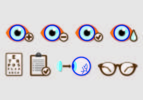 Conjunto de iconos de prueba de ojos vector