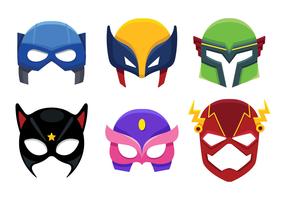 Historieta del icono de la máscara del super héroe vector