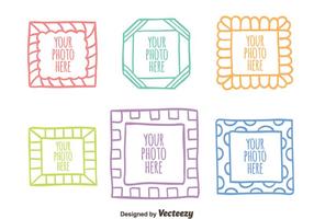 Colorful Sketch Photo Frame Collection Vector