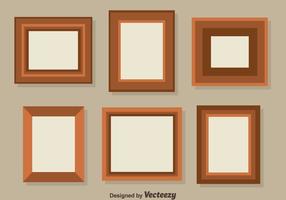 Flat Brown Photo Frame Collection Vector