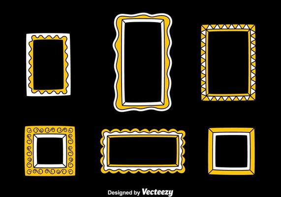 Photo Frame In White And Yellow Colors Vector