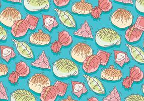 Dumpling Pattern Colorful Vector 