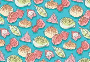 Dumpling Pattern Colorful Vector 