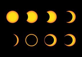 Iconos del vector del eclipse solar