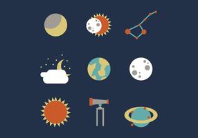 Solar Eclipse and Outer Space Vector Set