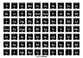 Tabla periódica de elementos Colección de iconos vector